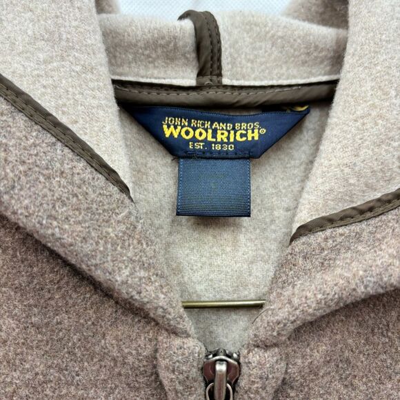 Woolrich Vintage Women’s Tan Wool Blend Zip Up Hooded Car Coat Sz S/M - Picture 14 of 14